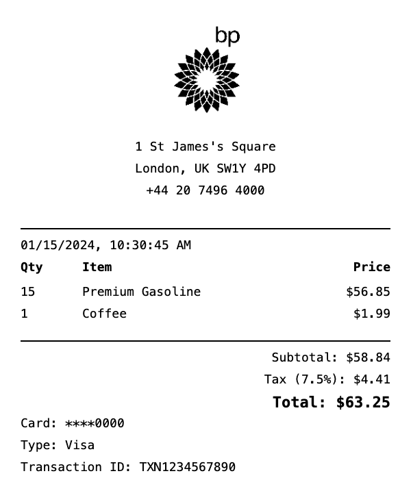 BP Receipt