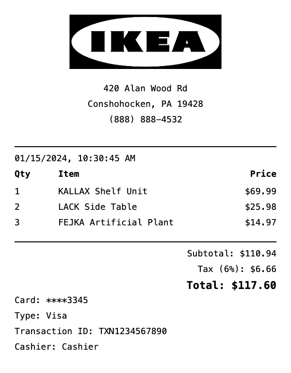 IKEA Receipt